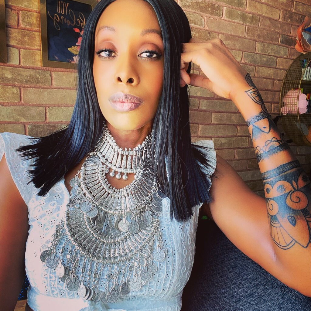 woman looking completively at the camera